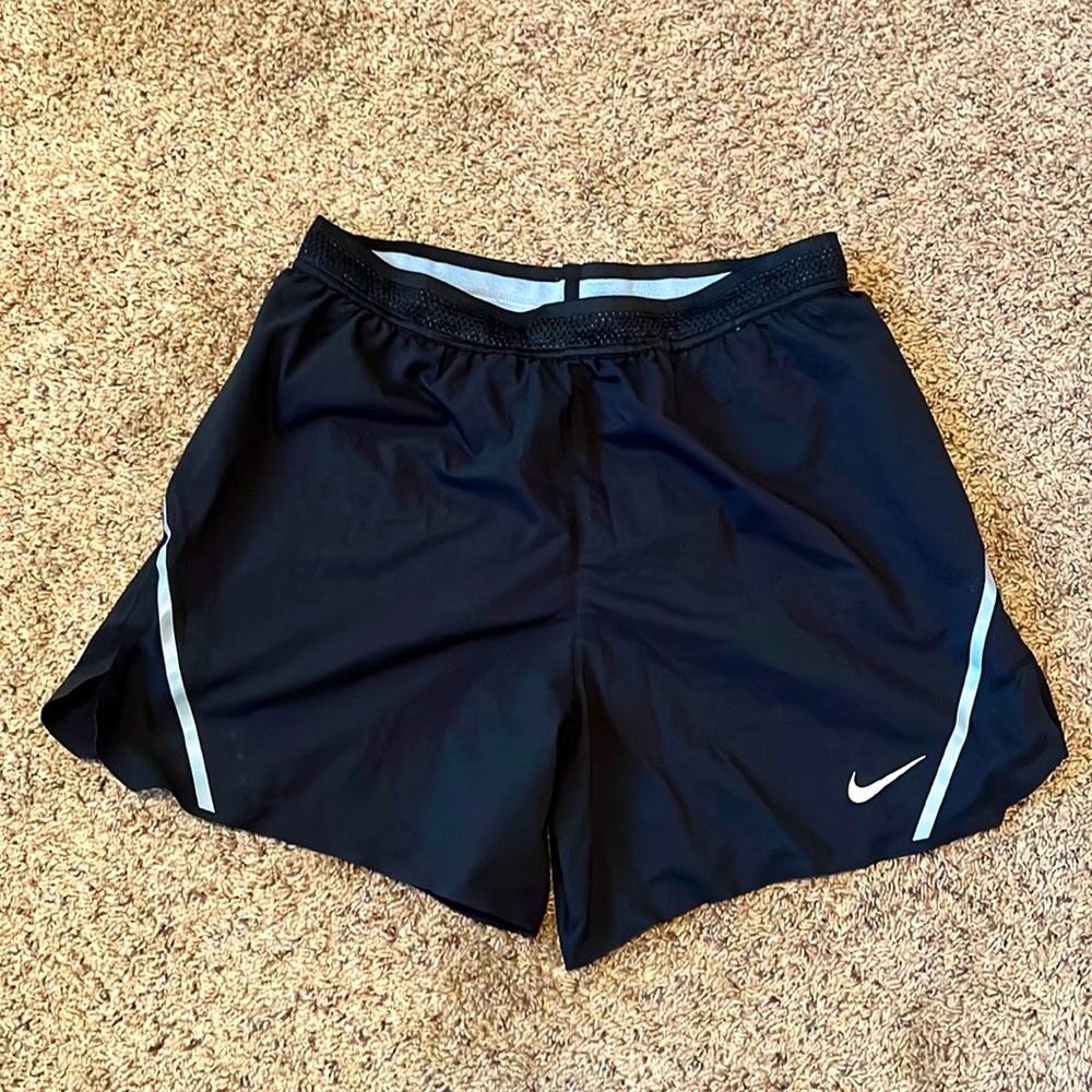 Nike Dri fit lined running shorts. Size L. Black.